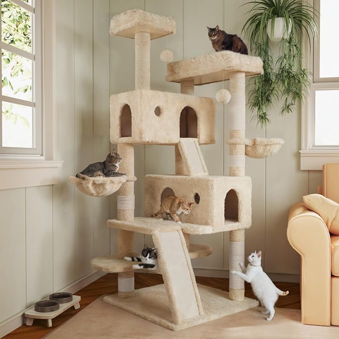 MUTICOR 66 Inches Multi-Level Large Cat Tree Tower by MUTICOR