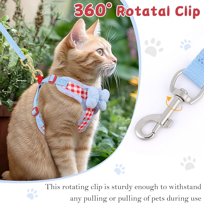 Cat Vest Harness and Leash Set for Walking Escape Proof, Adjustable Kitten - Image 7