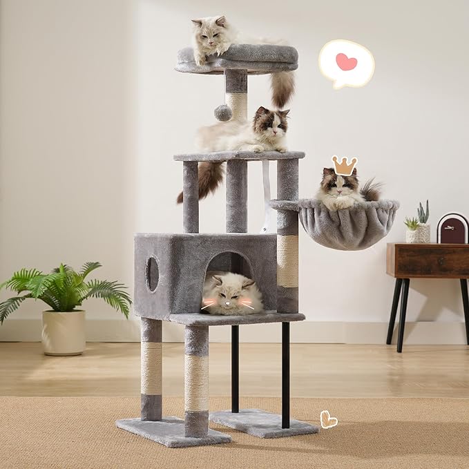 Heybly Cat Tree, 49.2 Inches Cat Tower - Image 7