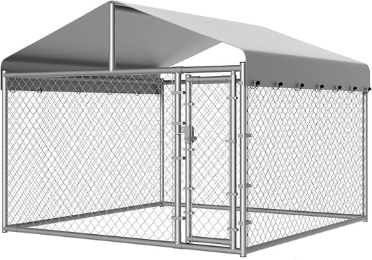 Dog Kennel Outside with Roof, Large Dog Run Enclosure, Outdoor Heavy Duty Pens - Image 2