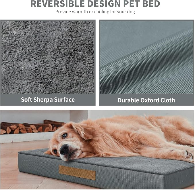 Plush Dog Bed for Medium Dogs, Waterproof Dog Crate Mat Orthopedic Egg Crate - Image 6