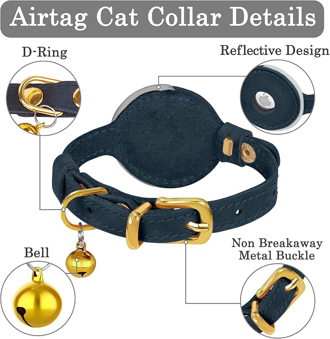 OOPSDOGGY Reflective Leather AirTag Cat Collar - Image 6