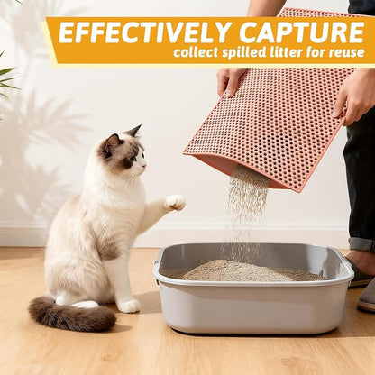 Pieviev Cat Litter Mat Double Layer Waterproof Urine Proof Trapping Mat 1 Pack) - Image 5