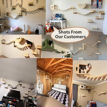 9-in-1 Cat Wall Shelves, Wall Mounted Cats Furniture Set - Image 7