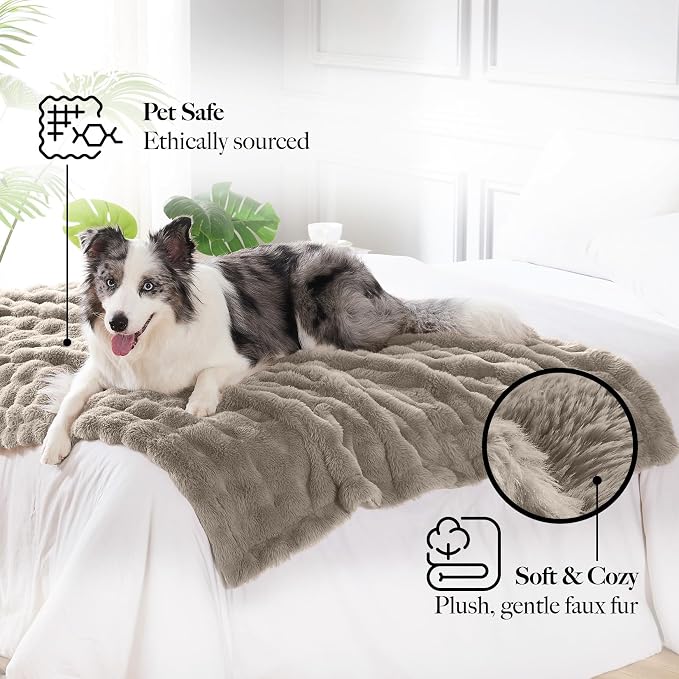 Modern Threads Water-Resistant Faux Rabbit Fur Pet Blanket - Image 3
