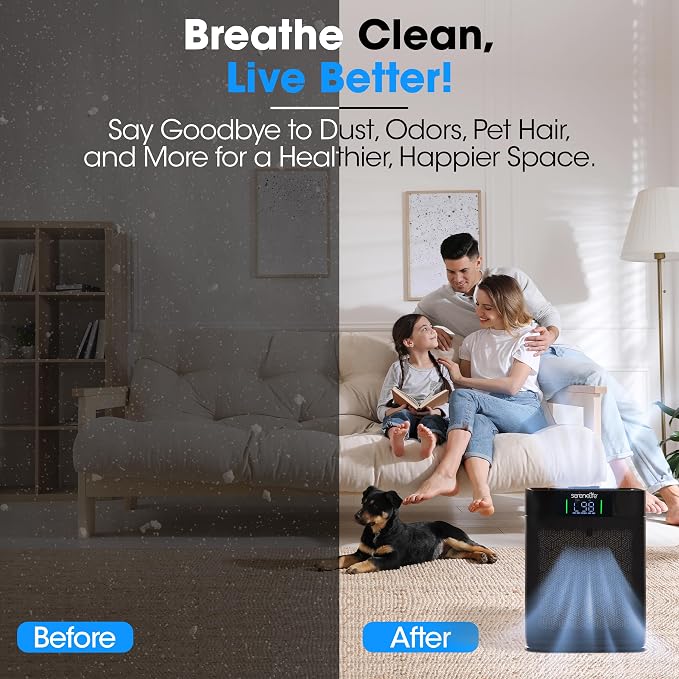 SereneLife HEPA Air Purifier for Home – Smart WiFi & App Control, Ultra-Quiet - Image 4