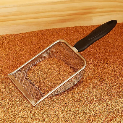 Cat Litter Scoop Stainless Steel Mesh Scooper Long Handle Deep Shovel Non-Stick - Image 5