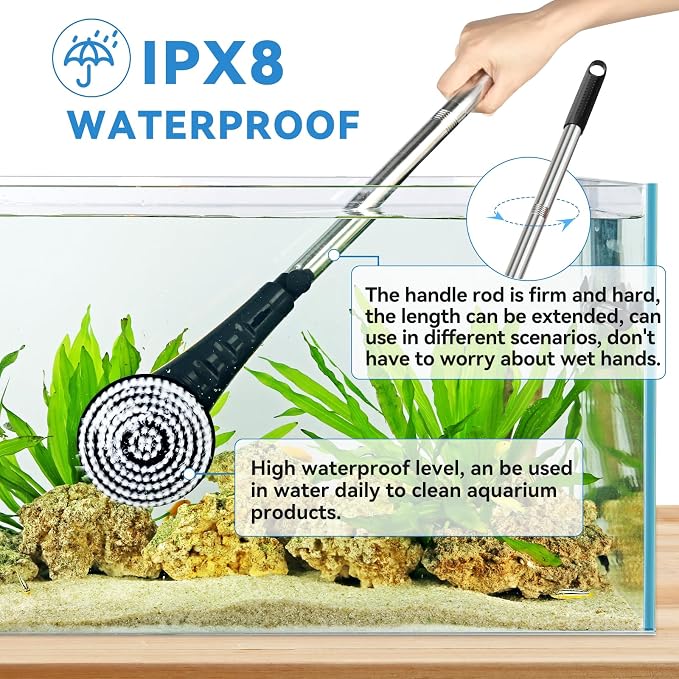 hygger IPX8 Electric Aquarium Cleaning Brushes, Rechargeable Cleaner Tools Kit - Image 4