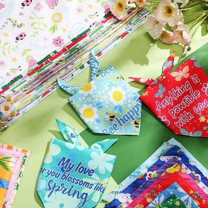 Chunful 50 Pcs Spring Dog Bandanas Floral Dog Bibs Seasonal Pet Costume - Image 5