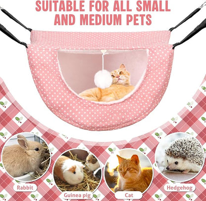 Unittype 4 Pieces Cat Cage Hammock Hanging Pet Bed Double Layer Soft Plush - Image 5