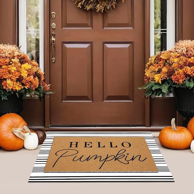 Tinideya 2 Pcs Door Mat Welcome Non Slip Coir Mats Floor Layering Doormats - Image 3
