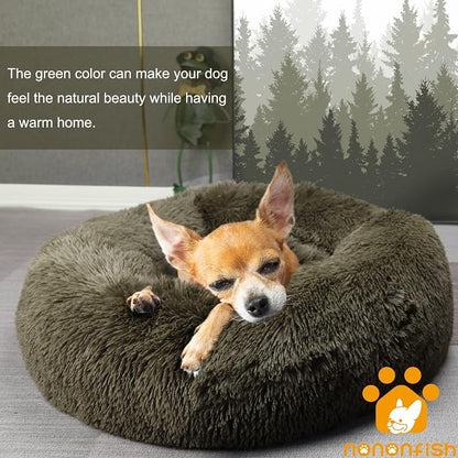 Calming Donut Dogs Beds for Small Dogs Washable, 19inch Fluffy Round Puppy Bed - Image 5