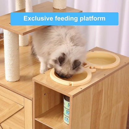Hey-brother Cat Tree with Litter Box Enclosure, Modern Cat Tower - Image 6