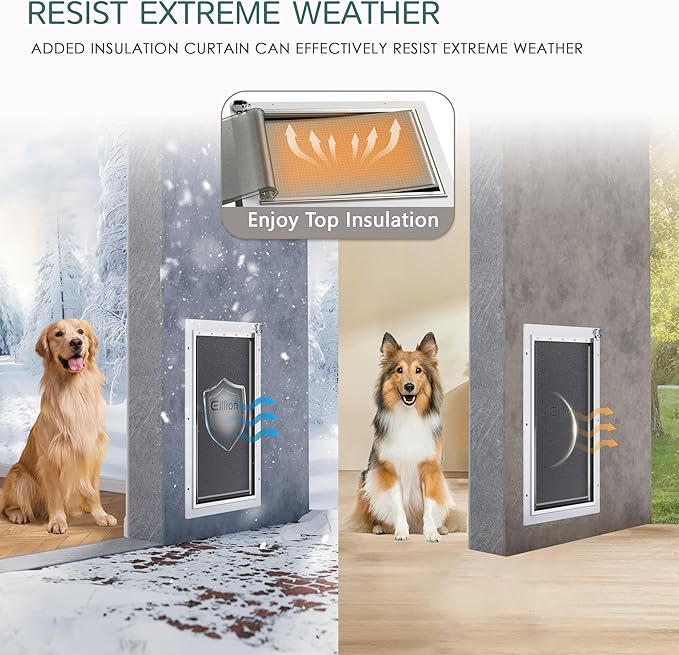 3-Flap Pet Door for Wall Dog Door for Wall Exterior, Large Doggie Door - Image 4