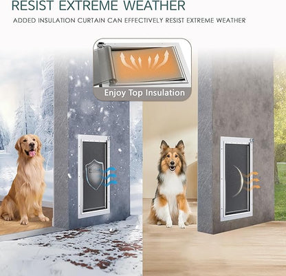 3-Flap Pet Door for Wall Dog Door for Wall Exterior, Large Doggie Door - Image 4