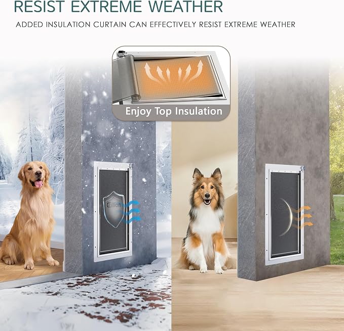 Pet Door for Wall Dog Door for Wall, 3-Flap Doggie Door - Image 4
