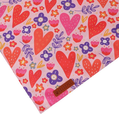 ADOGGYGO Valentines Dog Bandana 2 Pack, Heart and Floral Print Pet Scarf Bib - Image 6