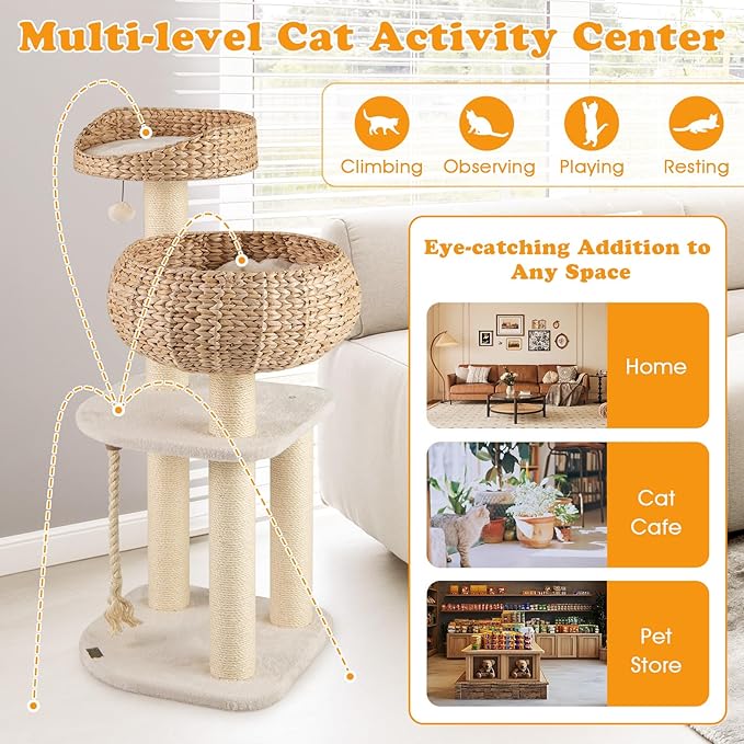 PETSITE 41 Inch Modern Cat Tree - Image 8