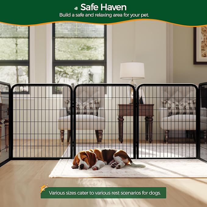 Yaheetech Dog Playpen Outdoor, 32 inch 6 Panels Dog Pen Indoor Heavy Duty Puppy - Image 3