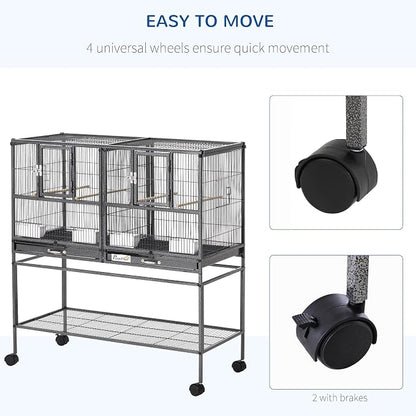 PawHut Divided Breeder Bird Cage - Image 5