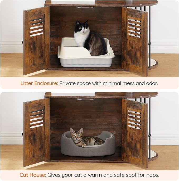 HOOBRO Cat Tree with Litter Box Enclosure, All-in-One 31.5" Cat Tower with - Image 8
