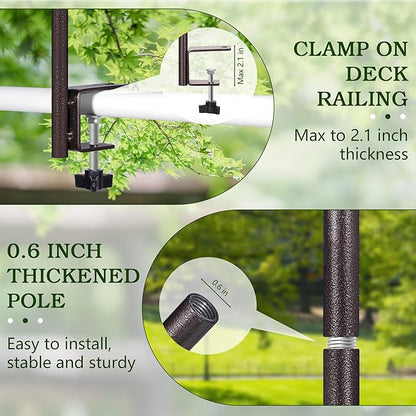 Deck Bird Feeder Pole Porch Multi-Hooks Hanging Kit - Image 4