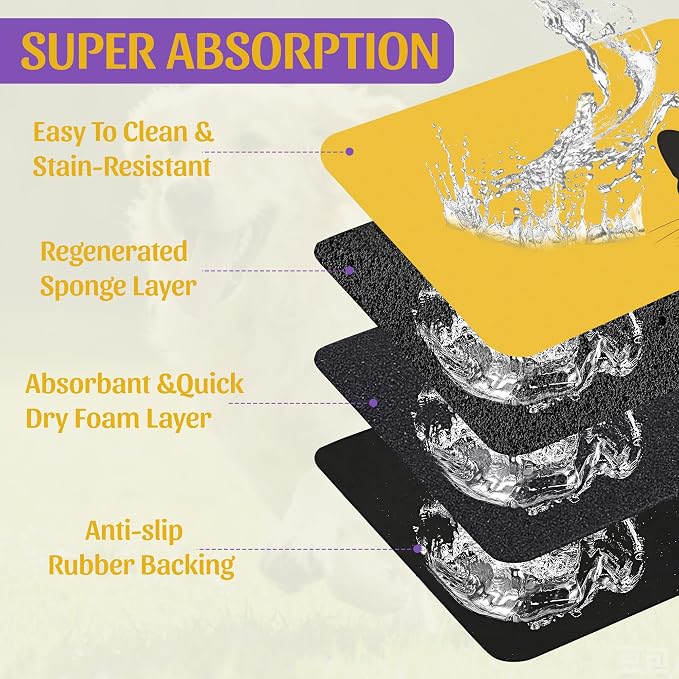 Cute Black Cat Peeking Pet Bowl Mat, Absorbent Placemat - Image 3