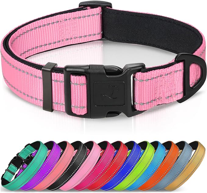 Joytale Reflective Dog Collar, Soft Neoprene Padded, Metal D-Ring, Nylon Pet by Joytale