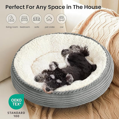 Love's cabin Round Donut Cat and Dog Cushion Bed, 25in Pet Bed - Image 6