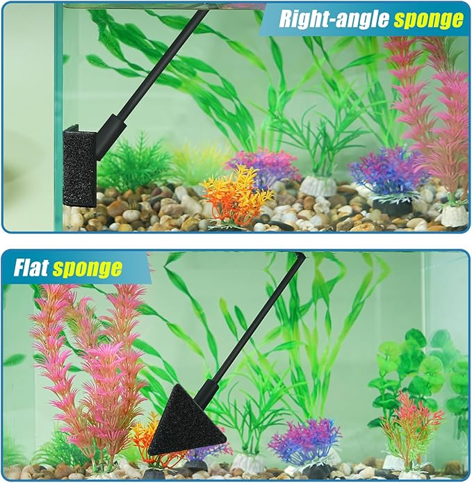 AQUANEAT Small Fish Tank Cleaner, Aquarium Cleaning Tools, 3 in 1 Glass Cleaner - Image 4