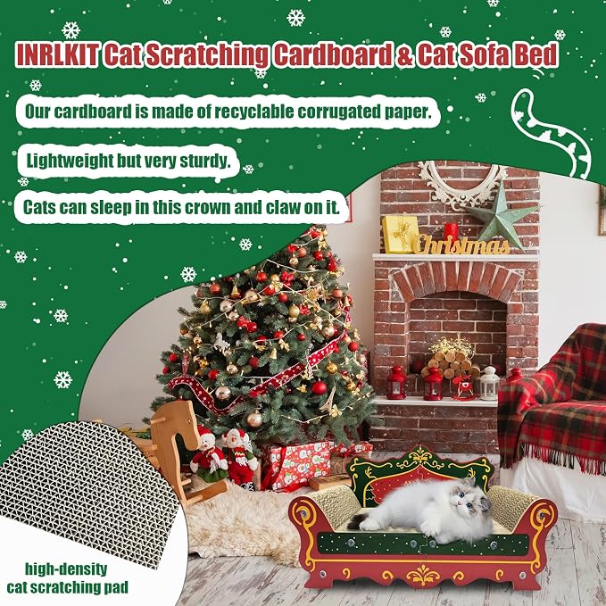 Luxury Cardboard Cat Scratcher Sofa Bed, Couch Shaped Scratching Board - Image 5