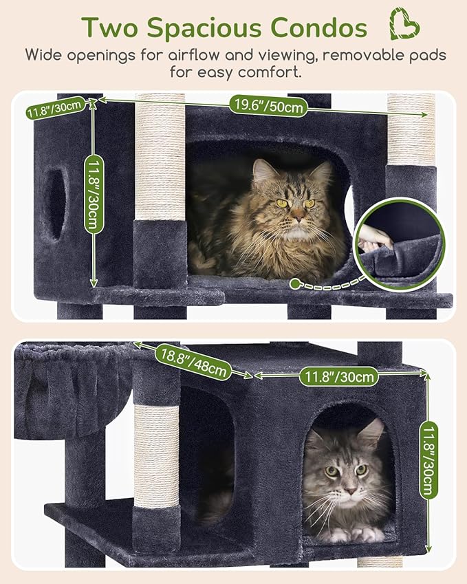 Globlazer Heavy Duty Cat Tree, 74in Sturdy Cat Tower - Image 3