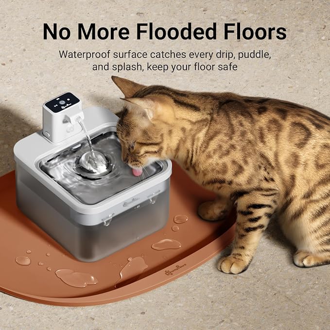 DownyPaws Cat Food Mats for Floors Waterproof, BPA Free Silicone Pet Feeding Mat - Image 3