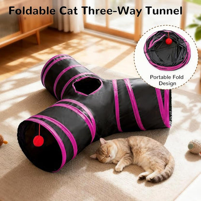 Tempcore Pet Tube Toys 3 Way Collapsible, Cat Tunnels - Image 4