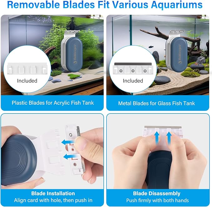 fishkeeper Magnetic Aquarium Glass Cleaner, Fish Tank Algae Scraper Cleaner - Image 4