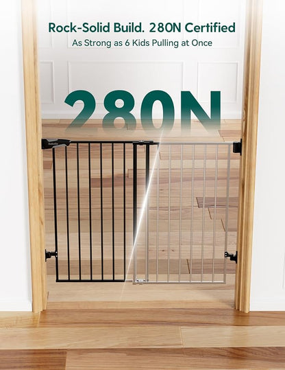 Babelio Baby Gate for Stairs, Kitchen & Doorways, No Bottom Bar| Easy - Image 4