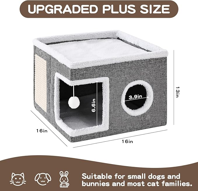 Cat Beds for Indoor Cats, Large Cat Cave - Image 5