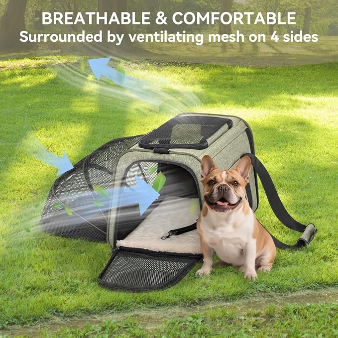 Petsfit Expandable Cat Carrier Dog Carrier, Soft-Sided Collapsible Portable Pet - Image 8