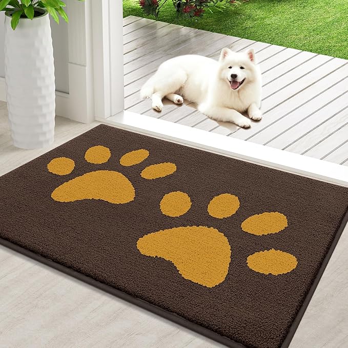 Buganda Dog Door Mat for Muddy Paws, Absorbent Dirt Trapper Washable Indoor by Buganda