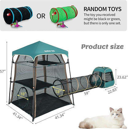 Extra Large catio Outdoor cat Enclosure, 3-in-1 Cat Tower Tent - Image 3
