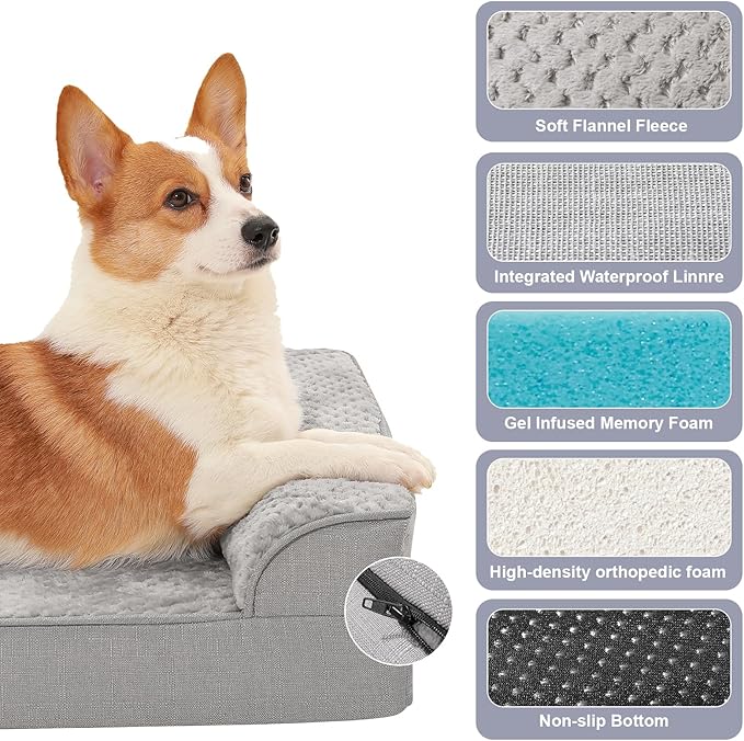 Orthopedic Dog Bed for Small and Medium Dogs, Memory Foam Pet Bed - Image 3