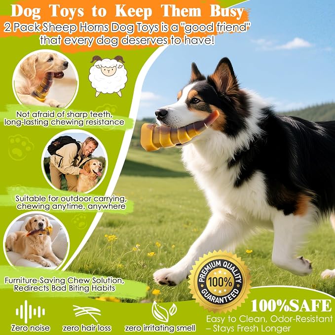 Dog Chew Toys for Aggressive Chewers, 2 Pack Indestructible Dog Toys for Large - Image 6