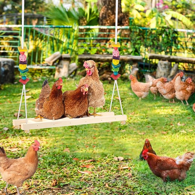 Jorewood Chicken Coop Swings, Outdoor Poultry Exercise Perch - Image 4