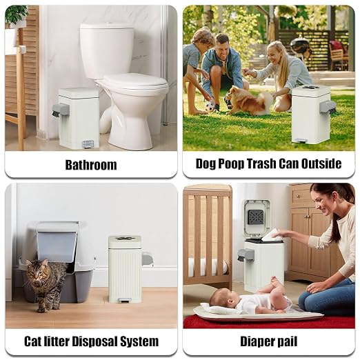 Dog Poop Trash Can for Outside & Indoor, 5L/1.3Gal Small Odor Control Pet Waste - Image 9
