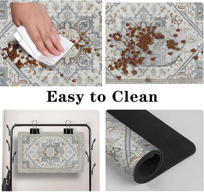 Dog Food Mats for Floors, Absorbent and Quick-Drying Pet Cat Food Mat, - Image 4