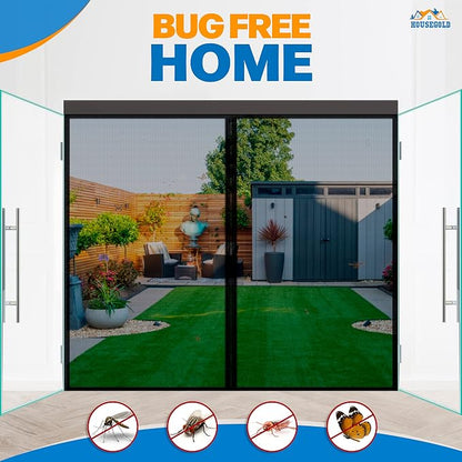 Magnetic Closure Screen Door for 62"x81" French Door Sliding Door Pet and Dog - Image 4