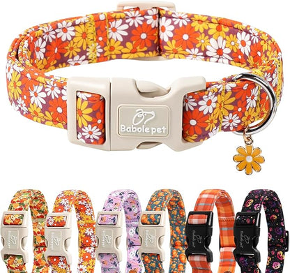 Fall Dog Collar Vintage Daisy Puppy Collar by Babolepet