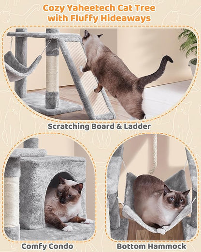 Yaheetech Cat Tree Cat Tower, 63in Multi-Level Kitten Tree - Image 4