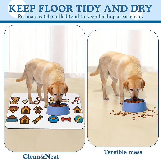 Dog Fun Pet Feeding Mat–Christmas Stocking Quick Dry Absorbent Dog Cat Food Mat - Image 5