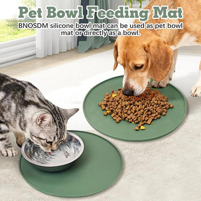 BNOSDM Silicone Cat Feeding Mat 2 Pack Dog Bowl Mats Pet Silicone Food Mat - Image 7